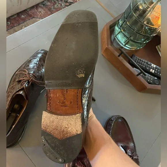 Mezlan Brown Genuine Crocodile lace up men shoes Size 10.5 -C - Picture 8 of 8